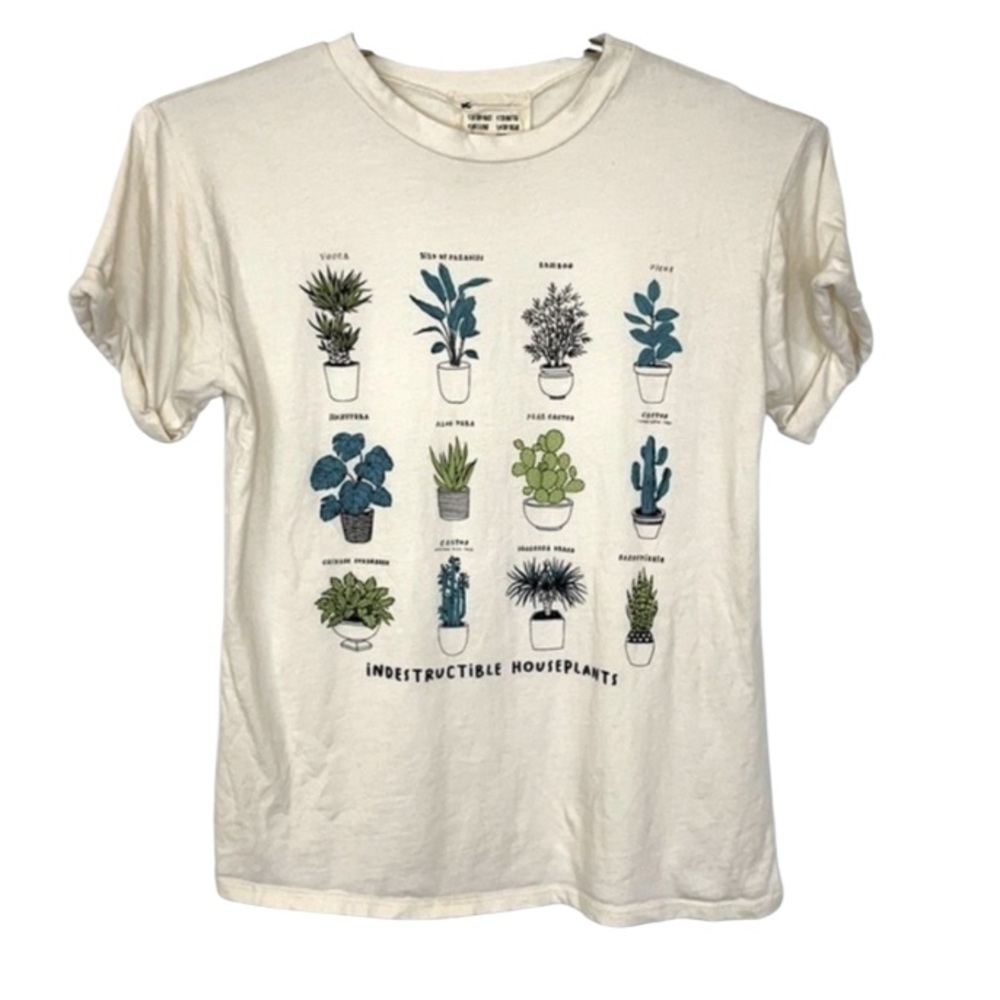 FRENCH PASTRY | Women’s “Indestructible Houseplants” White Shirt Size Small
